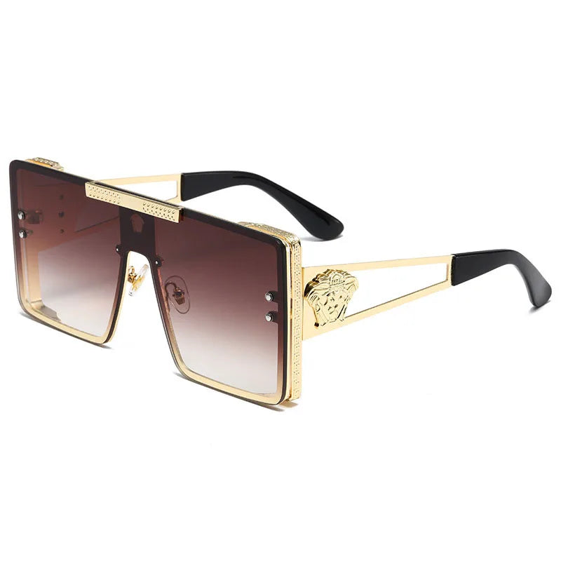 Oversized Metal Frame Sunglasses – Unisex Polarized Street Style