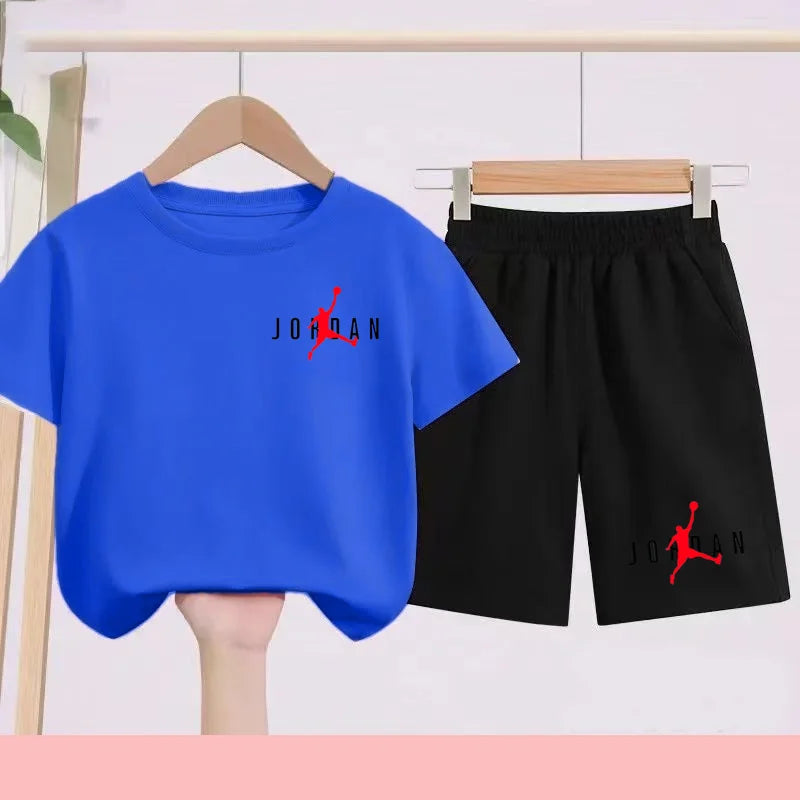 Summer Children's Football and Basketball Sports Clothing-children'sT-shirts+shorts Highly Absorbent Sports Short-sleeved Shirts