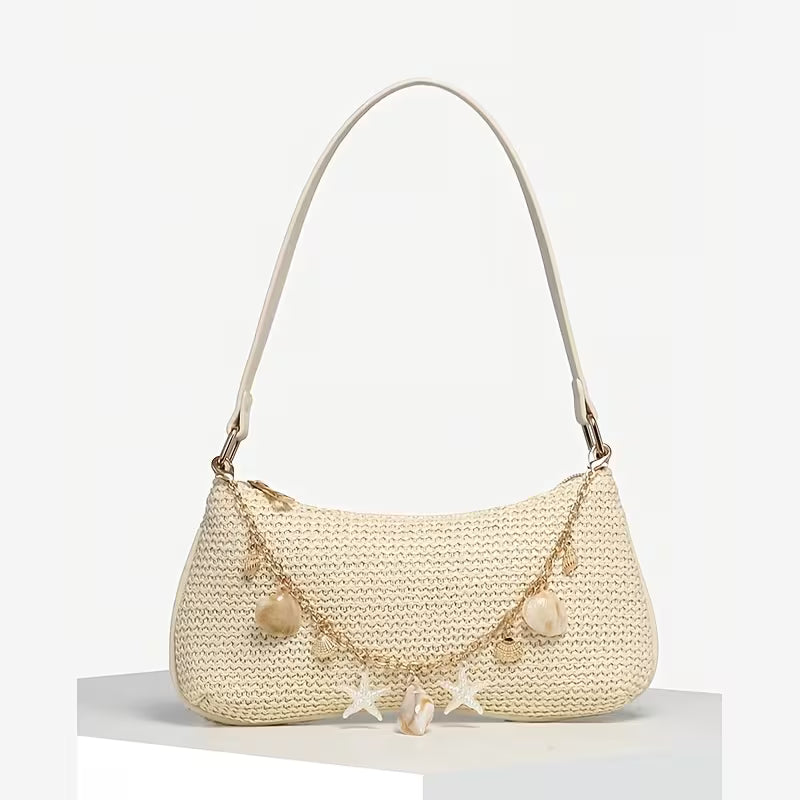 Sac à Bandoulière Tissé aux Coquillages