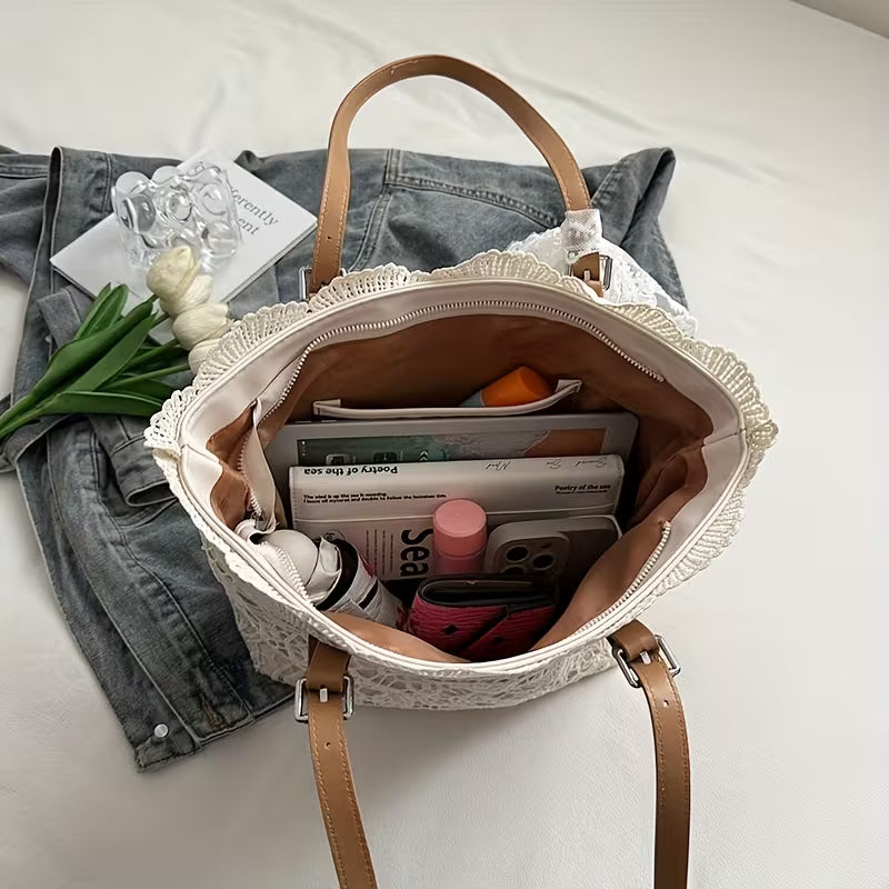 Sac Tote Grande Capacité en Dentelle