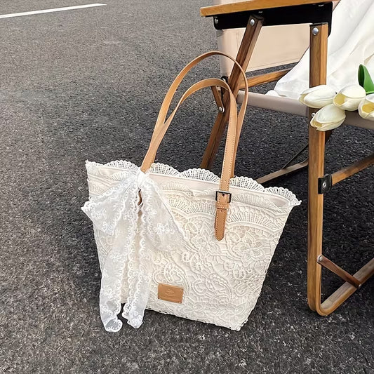 Sac Tote Grande Capacité en Dentelle