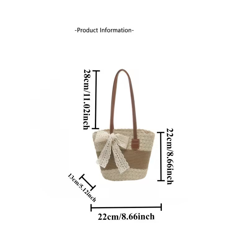 Sac Tressé Dentelle Été capacité et style pastoral intemporel.