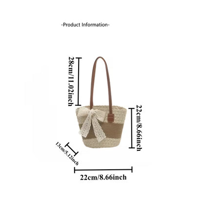 Sac Tressé Dentelle Été capacité et style pastoral intemporel.