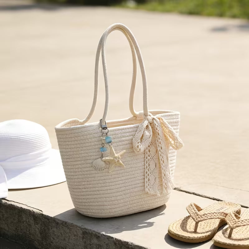 Ensemble de 2 sacs de plage tissés pour femme