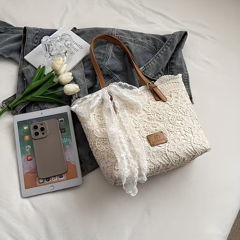 Sac Tote Grande Capacité en Dentelle
