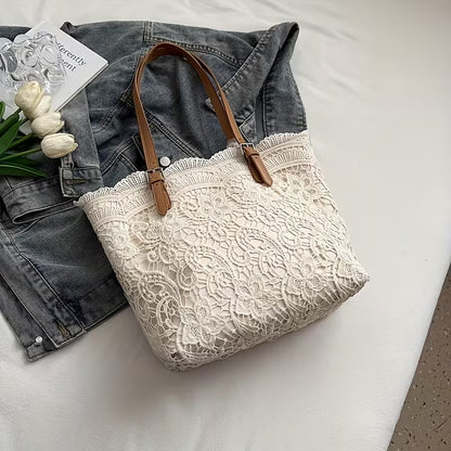 Sac Tote Grande Capacité en Dentelle