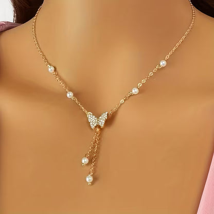 Collier Papillon Mosaïque Plaqué Or 14K