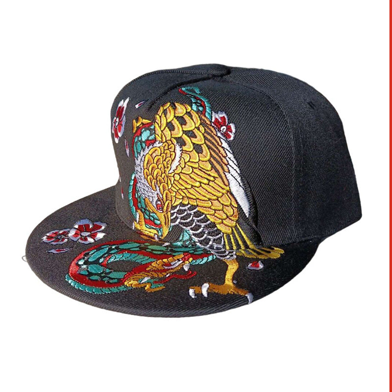Embroidered Flat Top Baseball Cap | Hip Hop Street Style for Men & Women
