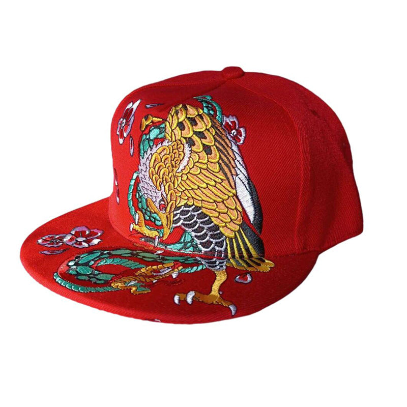 Embroidered Flat Top Baseball Cap | Hip Hop Street Style for Men & Women
