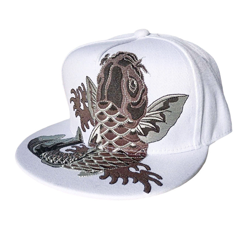 Embroidered Flat Top Baseball Cap | Hip Hop Street Style for Men & Women