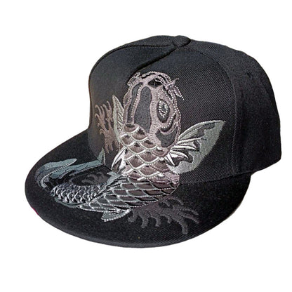 Embroidered Flat Top Baseball Cap | Hip Hop Street Style for Men & Women