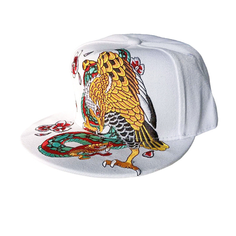 Embroidered Flat Top Baseball Cap | Hip Hop Street Style for Men & Women