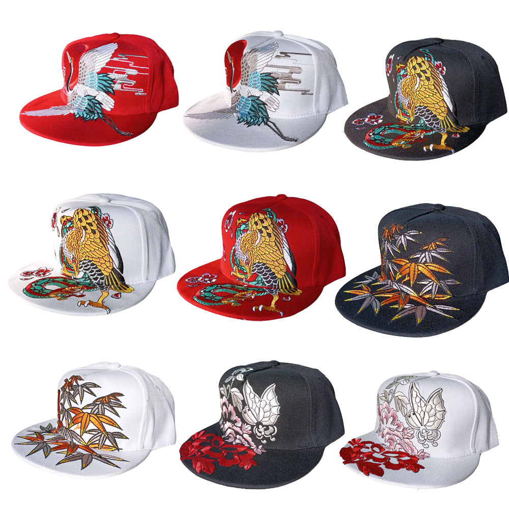 Embroidered Flat Top Baseball Cap | Hip Hop Street Style for Men & Women