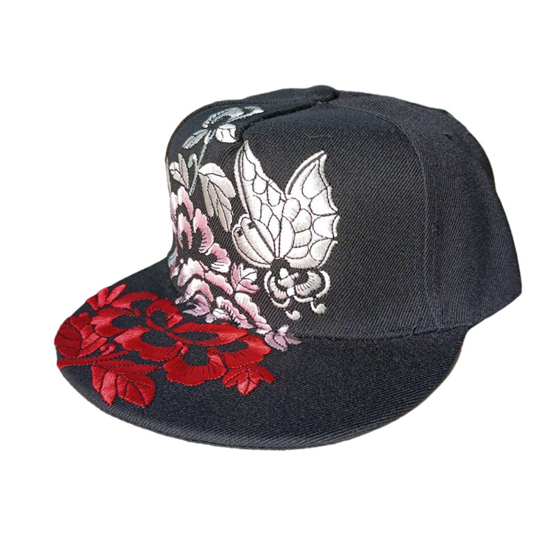 Embroidered Flat Top Baseball Cap | Hip Hop Street Style for Men & Women