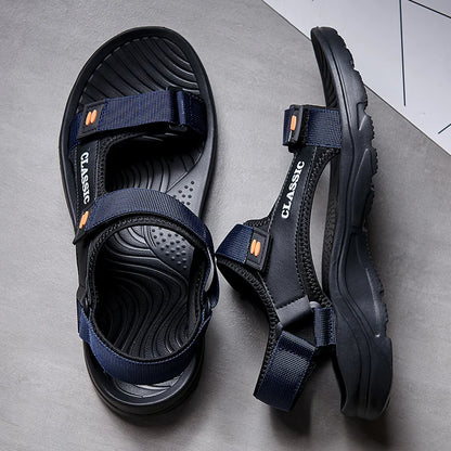 Men's Casual Beach Sandals – Retro Ankle-Wrap Summer Shoes