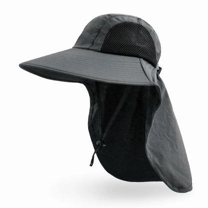 Breathable Wide Brim Fisherman Sun Hat — Outdoor Shawl Cap for Men & Women