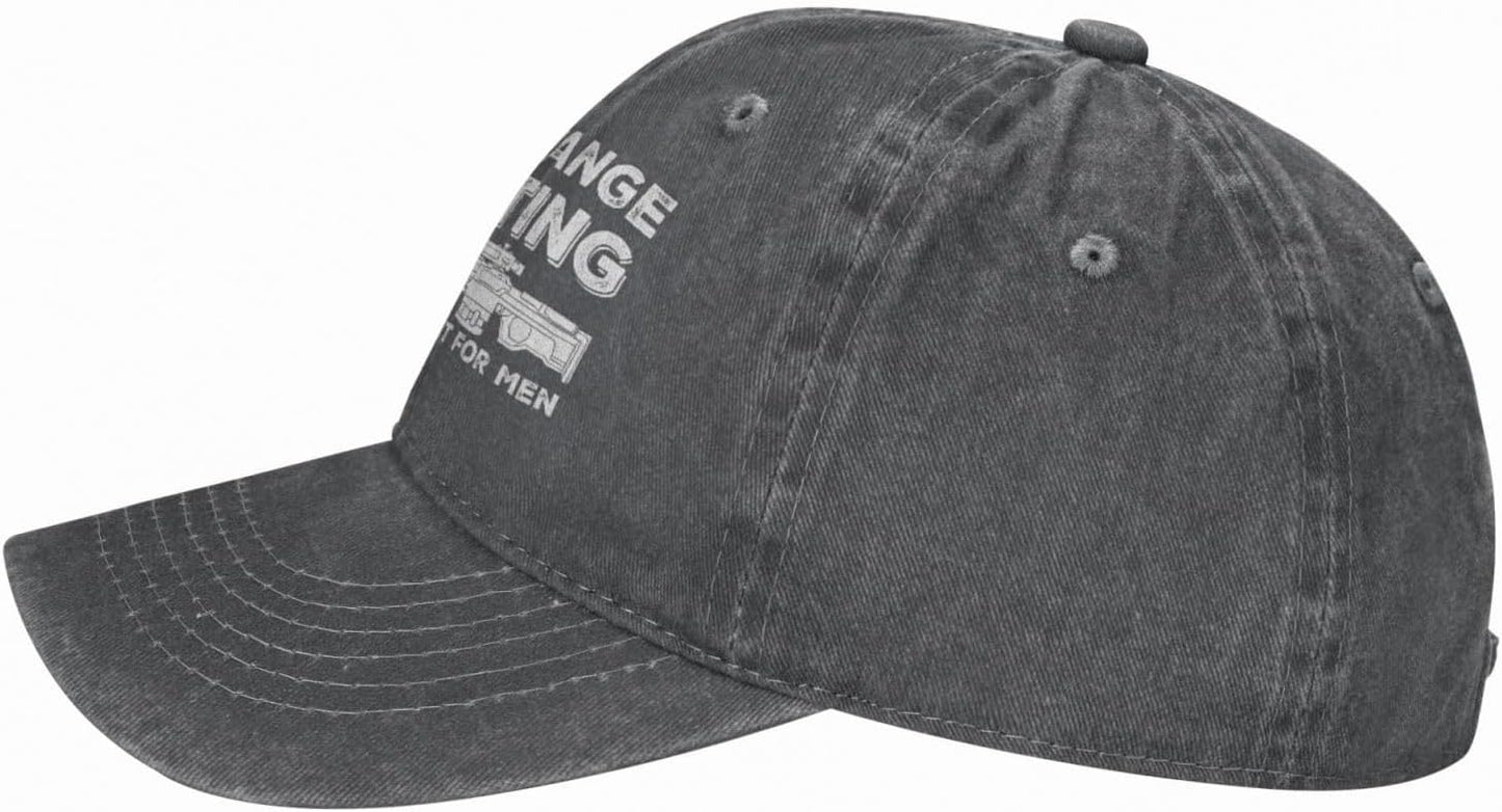Funny Shooting Slogan Dad Hat — Washed Denim Baseball Cap for Men & Women