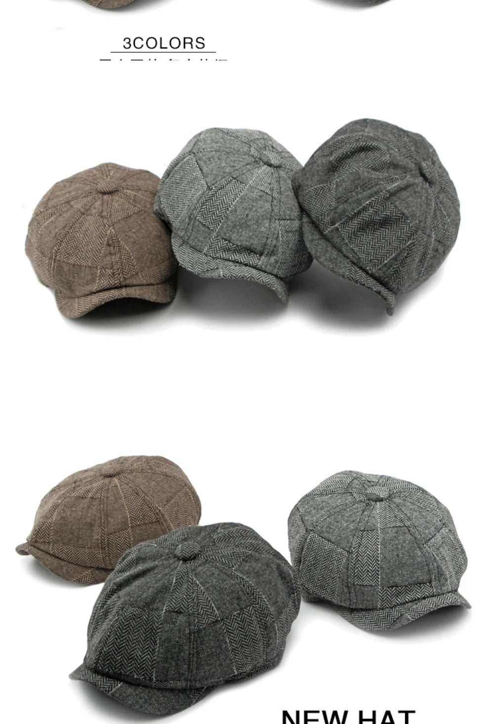 HT4341 Beret Cap Spring Autumn Caps for Men Women Vintage Plaid Octagonal Cap Hat Female Retro Artist Painter Male Beret Hats