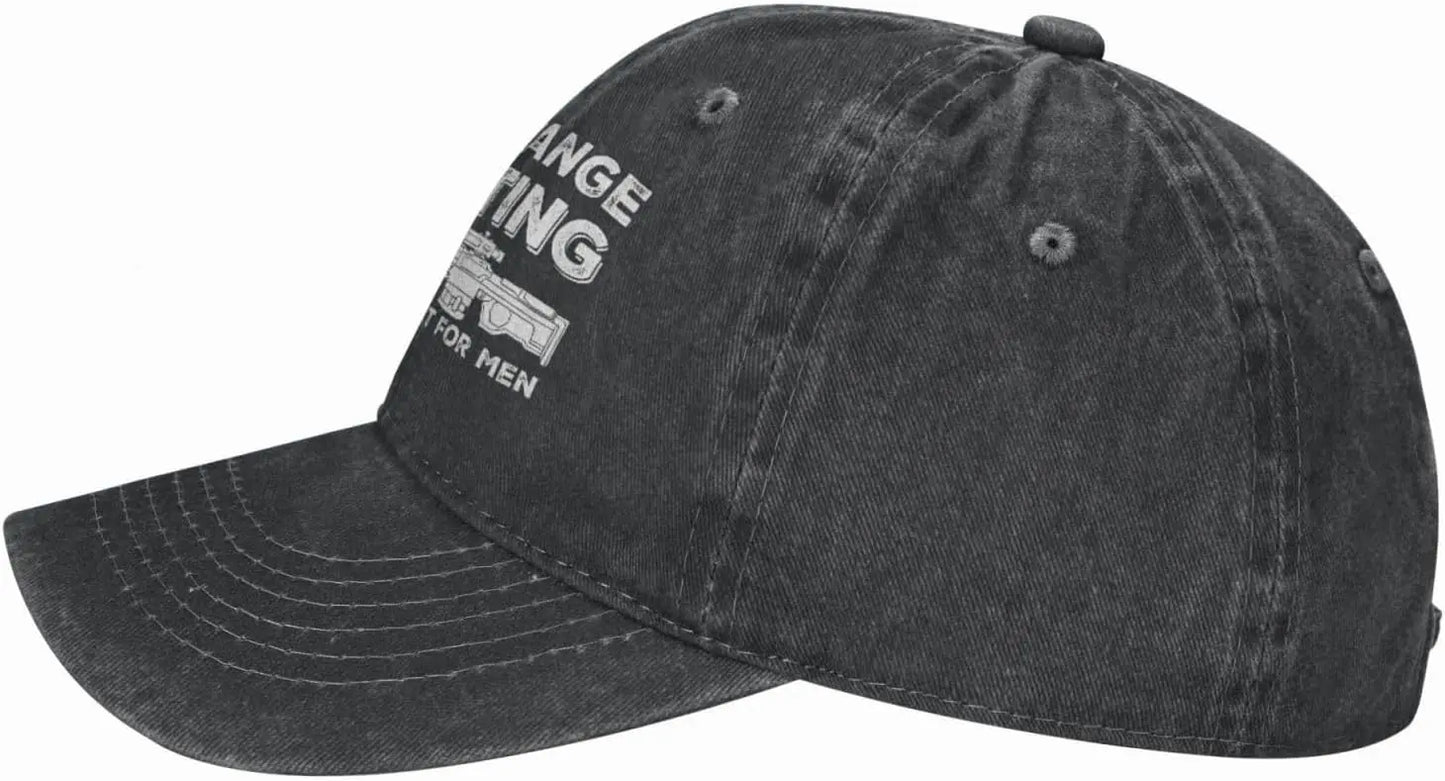 Funny Shooting Slogan Dad Hat — Washed Denim Baseball Cap for Men & Women