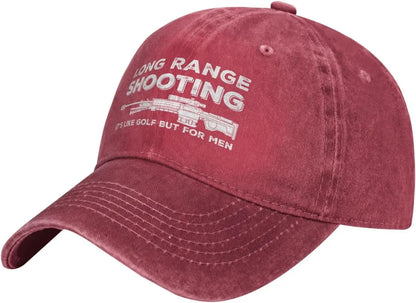 Funny Shooting Slogan Dad Hat — Washed Denim Baseball Cap for Men & Women