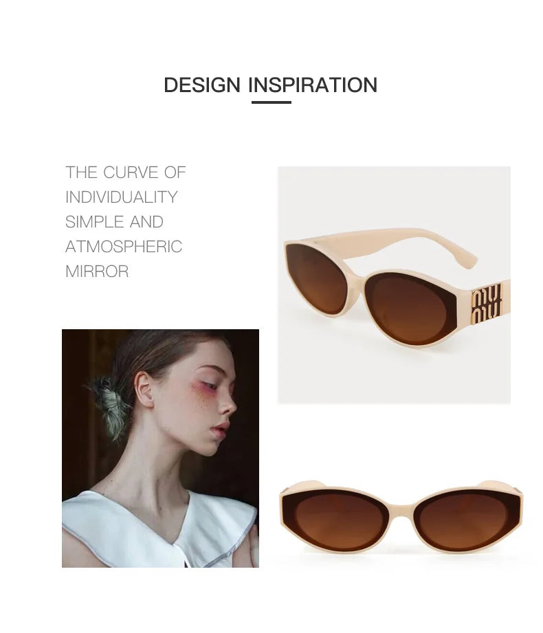 Glamour Oval Sunglasses – Unisex UV400 Gradient Lenses