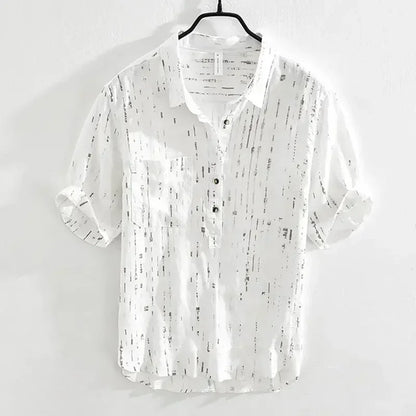 Men's Loose Printed Short-Sleeve Shirt — Lightweight Casual Summer Top