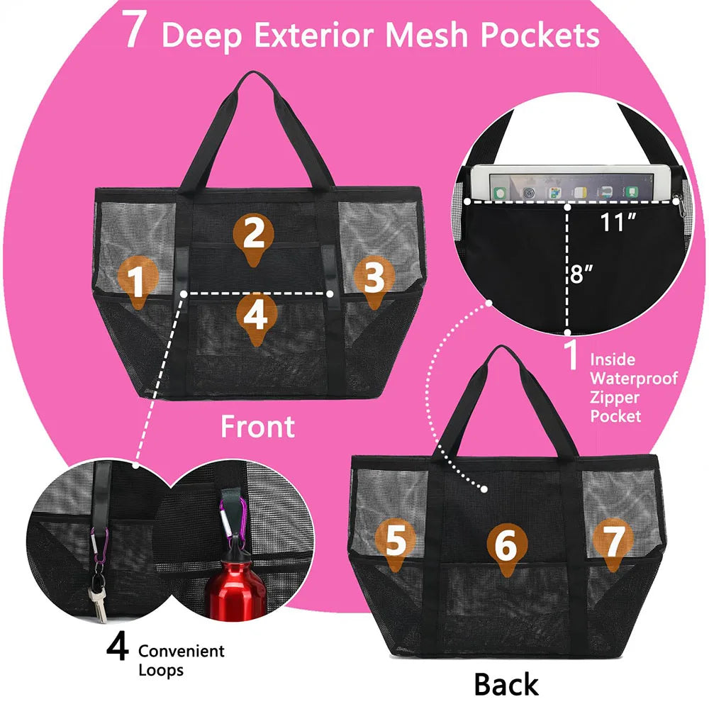 Mesh Beach Bag Waterproof Sandproo