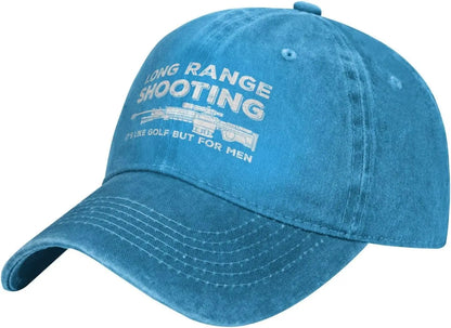 Funny Shooting Slogan Dad Hat — Washed Denim Baseball Cap for Men & Women
