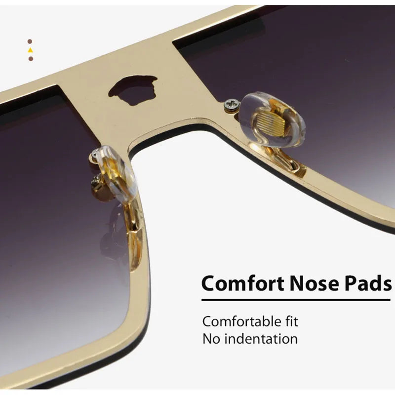 Oversized Metal Frame Sunglasses – Unisex Polarized Street Style