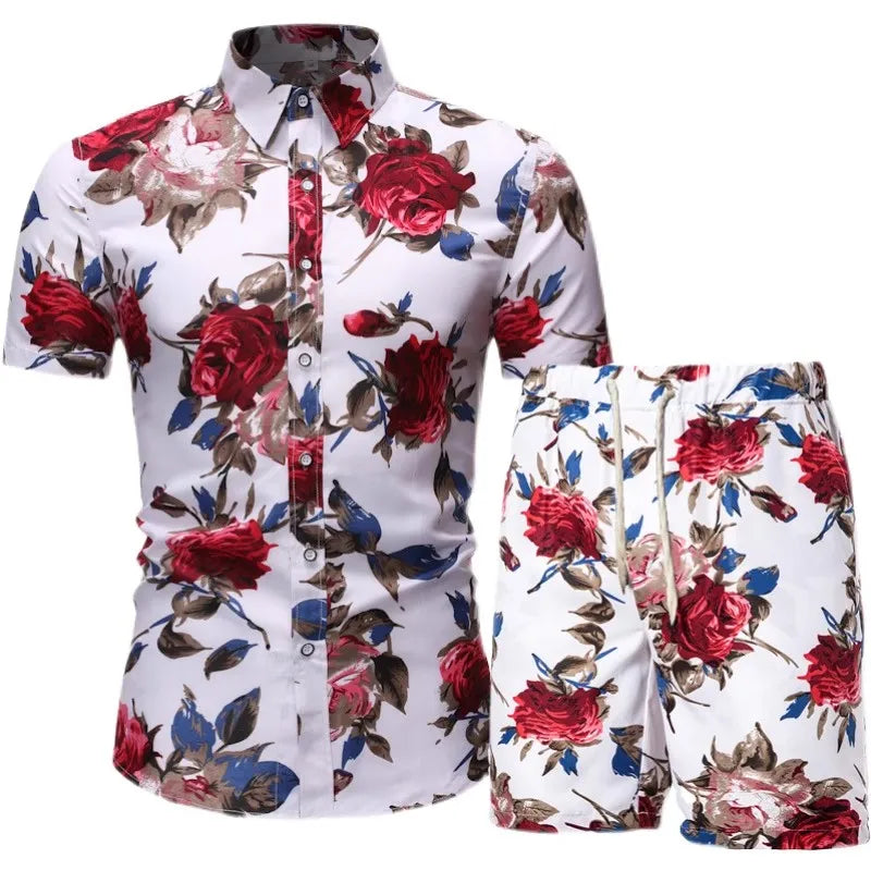 Men's Hawaiian Shirt & Shorts Set