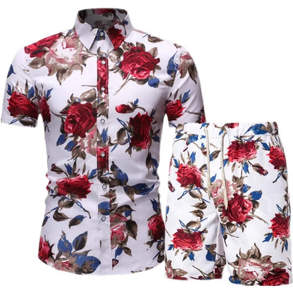 Men's Hawaiian Shirt & Shorts Set