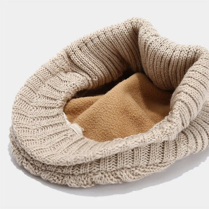 Knitted Cotton Beret Cap — Warm & Versatile for Men & Women
