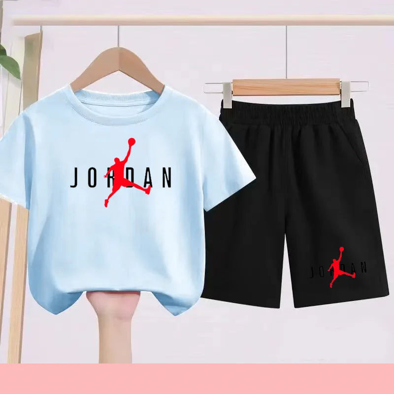 Summer Children's Football and Basketball Sports Clothing-children'sT-shirts+shorts Highly Absorbent Sports Short-sleeved Shirts