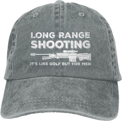 Funny Shooting Slogan Dad Hat — Washed Denim Baseball Cap for Men & Women