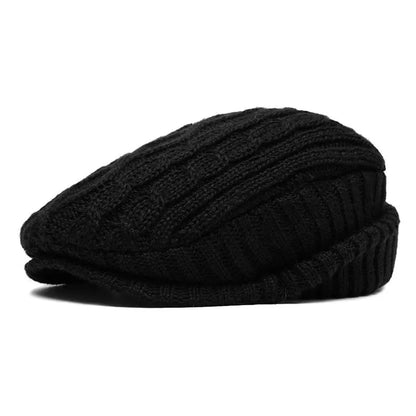 Knitted Cotton Beret Cap — Warm & Versatile for Men & Women