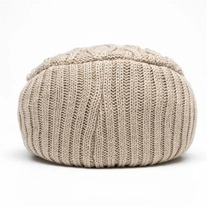 Knitted Cotton Beret Cap — Warm & Versatile for Men & Women