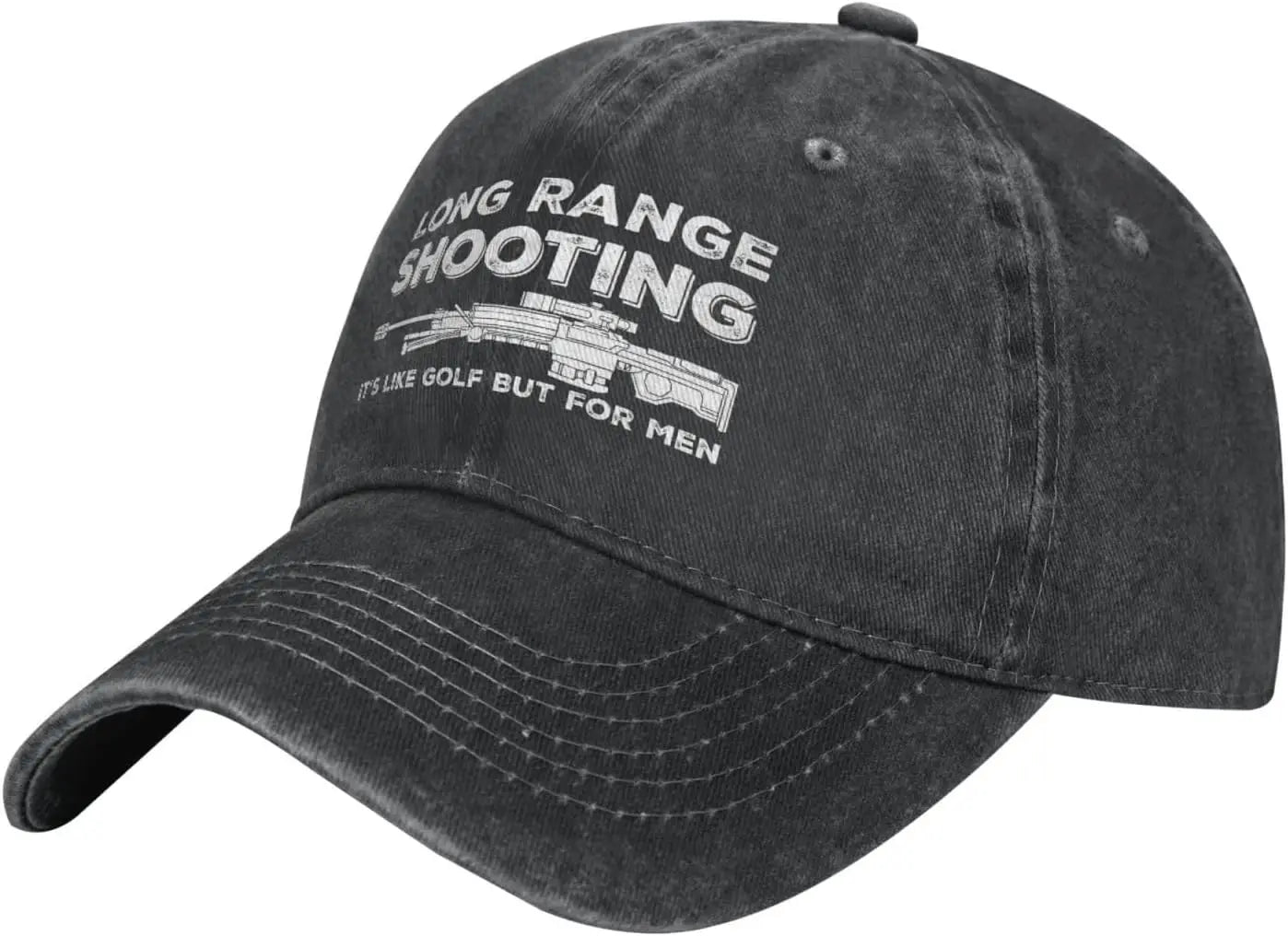 Funny Shooting Slogan Dad Hat — Washed Denim Baseball Cap for Men & Women