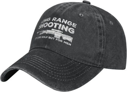 Funny Shooting Slogan Dad Hat — Washed Denim Baseball Cap for Men & Women