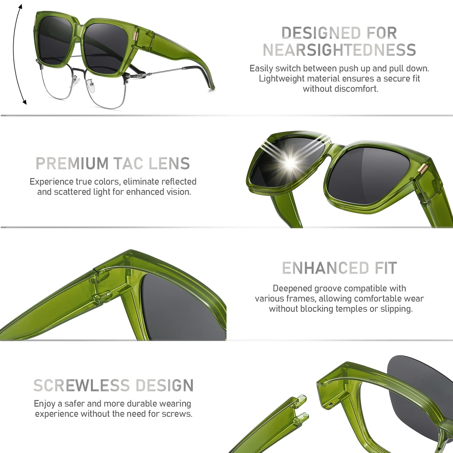 Women's Polarized Sunglasses – Anti-Glare UV400 Square Frame
