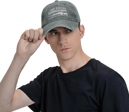 Funny Shooting Slogan Dad Hat — Washed Denim Baseball Cap for Men & Women