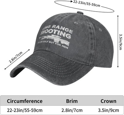 Funny Shooting Slogan Dad Hat — Washed Denim Baseball Cap for Men & Women