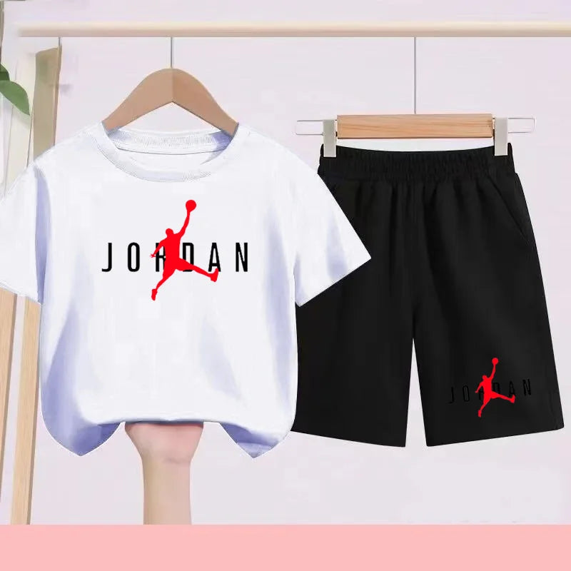 Summer Children's Football and Basketball Sports Clothing-children'sT-shirts+shorts Highly Absorbent Sports Short-sleeved Shirts