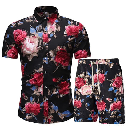 Men's Hawaiian Shirt & Shorts Set