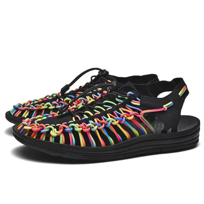 Handwoven Flat Beach Sandals — Breathable Casual Outdoor Sandals for Men & Women
