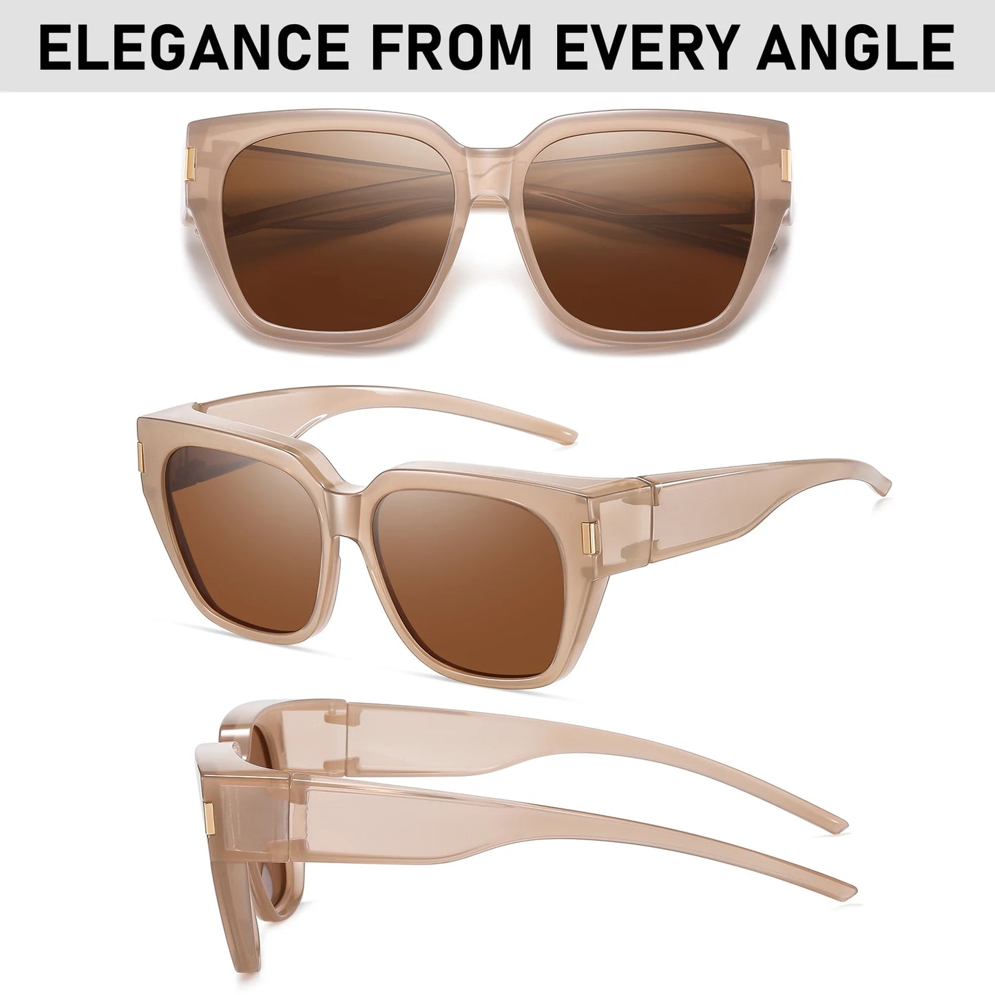 Women's Polarized Sunglasses – Anti-Glare UV400 Square Frame