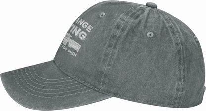 Funny Shooting Slogan Dad Hat — Washed Denim Baseball Cap for Men & Women