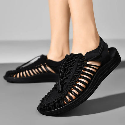 Handwoven Flat Beach Sandals — Breathable Casual Outdoor Sandals for Men & Women
