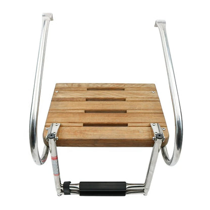 Teak Telescopic Boat Swimming Platform with Ladder