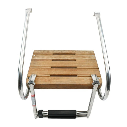 Teak Telescopic Boat Swimming Platform with Ladder