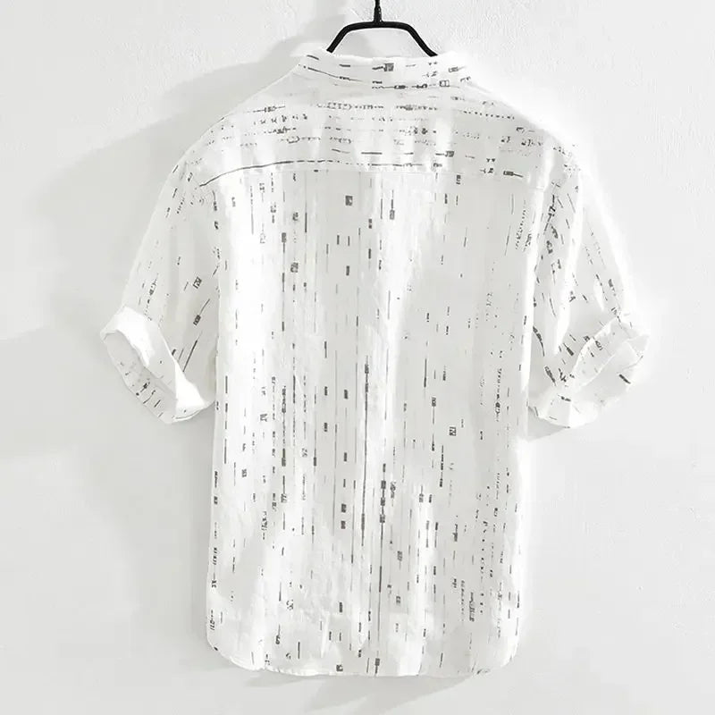 Men's Loose Printed Short-Sleeve Shirt — Lightweight Casual Summer Top